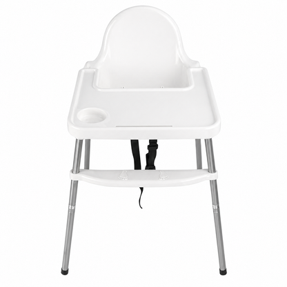 Chaise haute blanche pour enfants (6 mois à 6 ans)