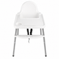 Chaise haute blanche pour enfants (6 mois à 6 ans)