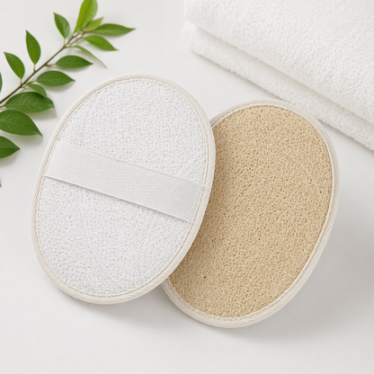 Éponge corporelle et exfoliant double face