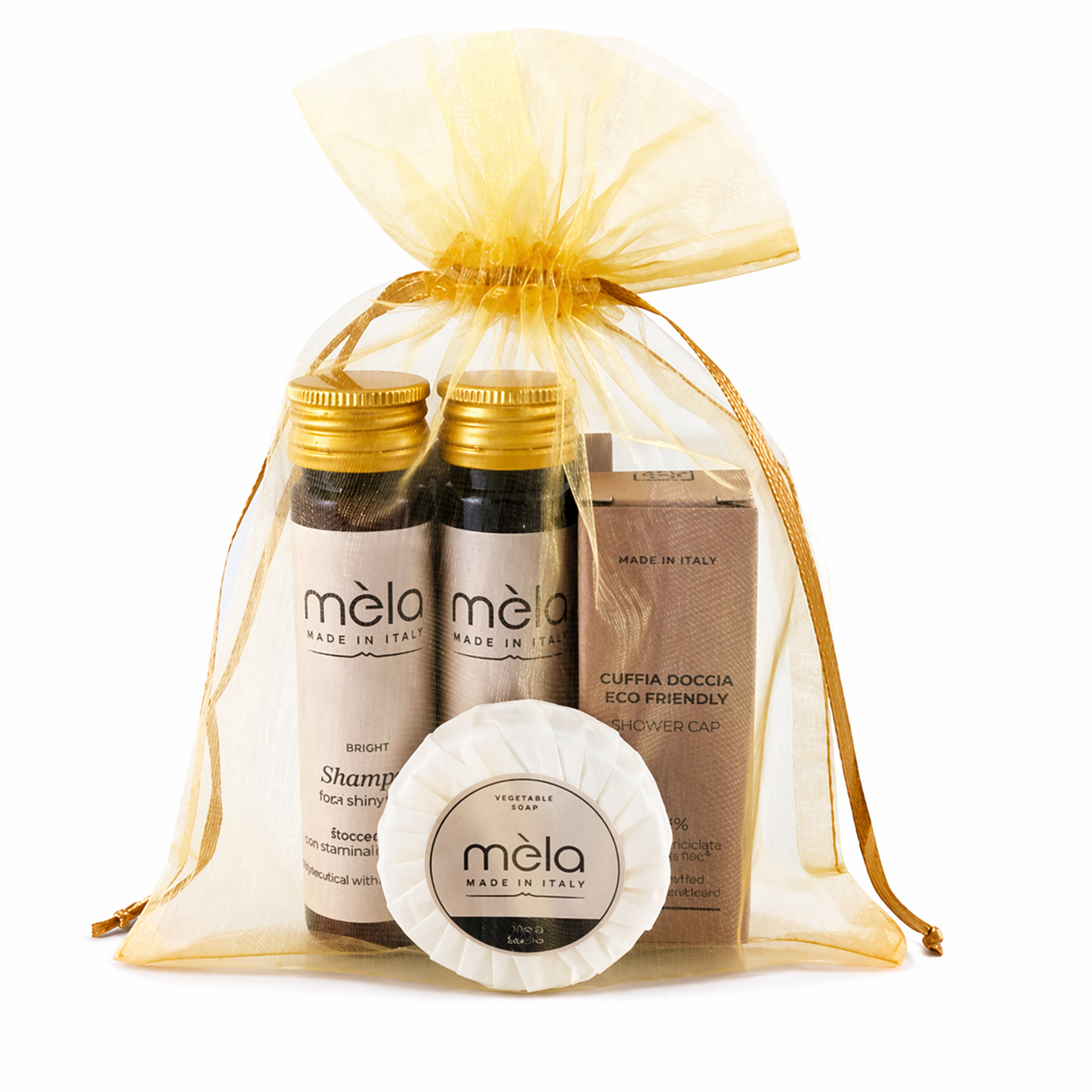 Kit Benvenuto Linea Mèla 40ml in sacchetto organza